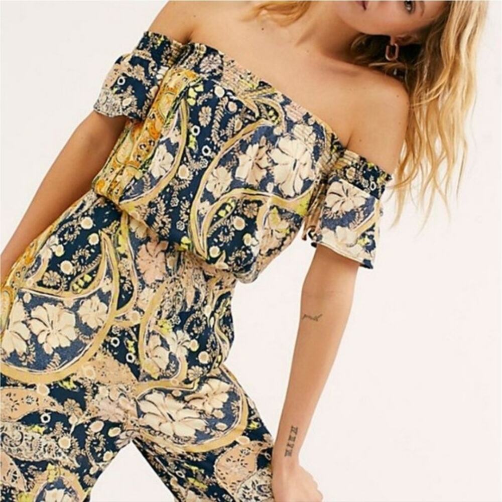 Free People Carmen Jumpsuit Paisley Small - Picture 2 of 8